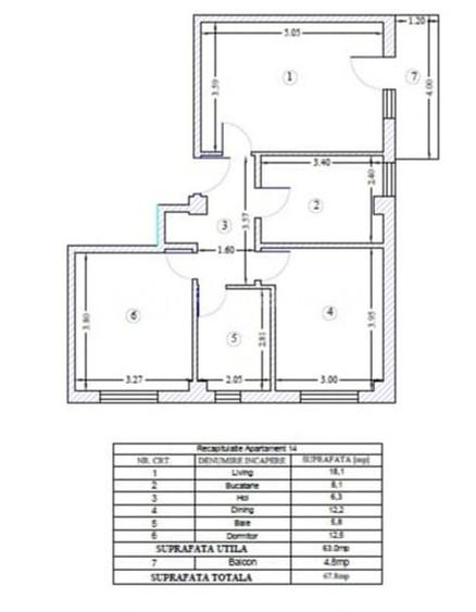 Etaj 1! Apartament 3 camere 68mp, Galata, decomandat, bloc nou, CT+AC - 1