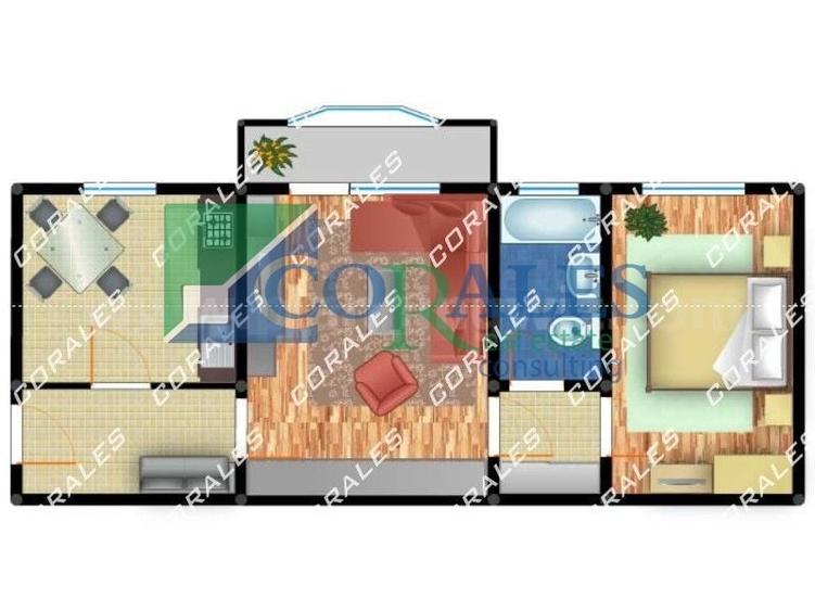Apartament cu 2 camere semidecomandat, mobilat în Soarelui