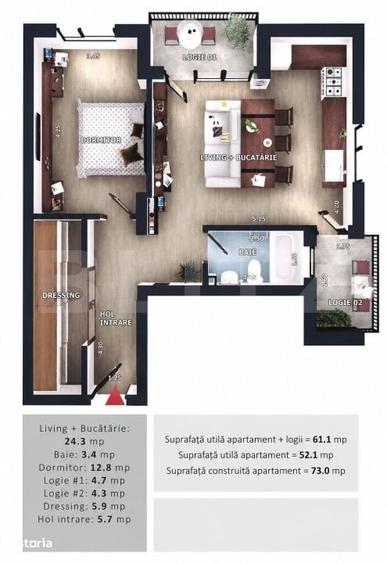 Apartament cu 2 camere în Florești — fotografia 1