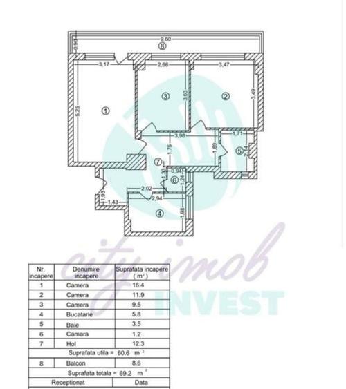 Apartament cu 3 camere decomandat în Obor
