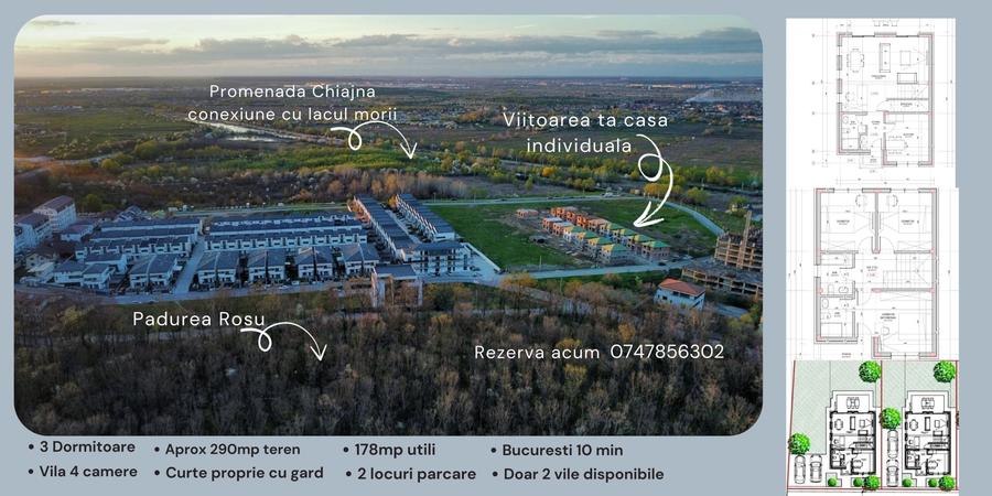 Casă individuală cu 4 camere cu Canalizare în Chiajna