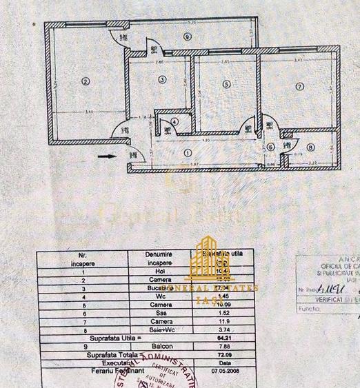 Apartament cu 3 camere decomandat, mobilat în Nicolina