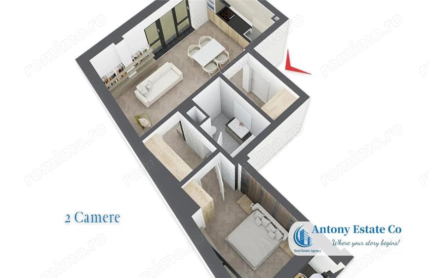 Apartament cu 2 camere în Calea Clujului