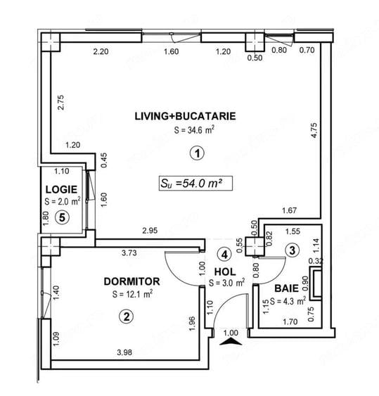 Apartament cu 2 camere decomandat în Torontalului