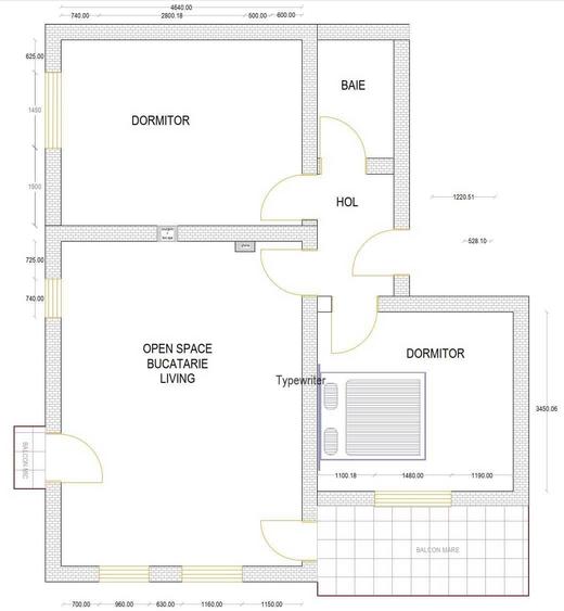 Apartament cu 3 camere decomandat în Tractorul