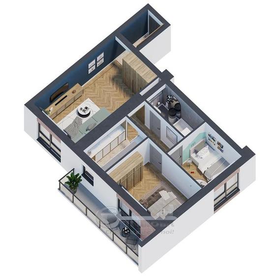 Apartament 3 camere – 62 mp  COMISION 0% - 2