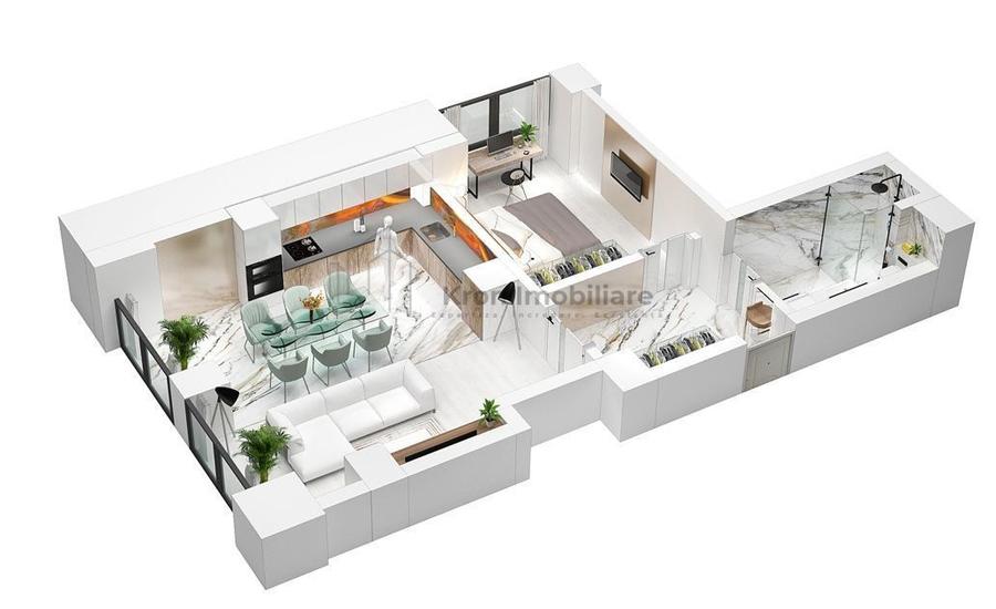 Apartament cu 2 camere semidecomandat în Nord