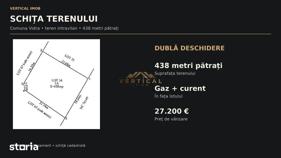 Teren de 438 mp, în Vidra