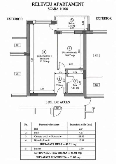 Apartament cu 2 camere în Central