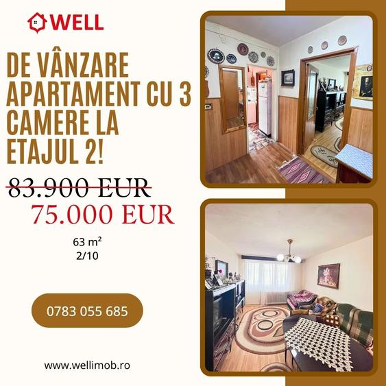 Apartament cu 3 camere în Simeria
