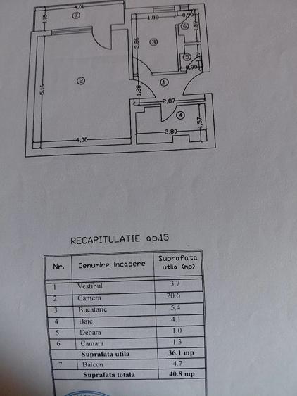 Garsonieră decomandată în Virtuții