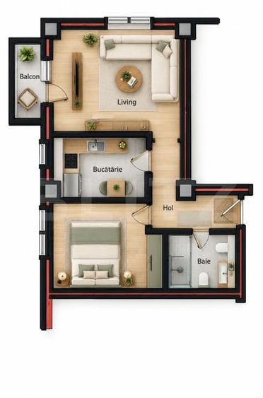 Apartament cu 3 camere decomandat în Nord-Est