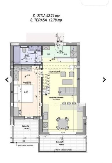 Apartament cu 2 camere în Cristian
