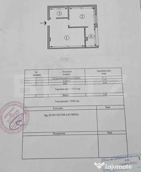 Apartament cu 2 camere semidecomandat, mobilat în Moara de foc