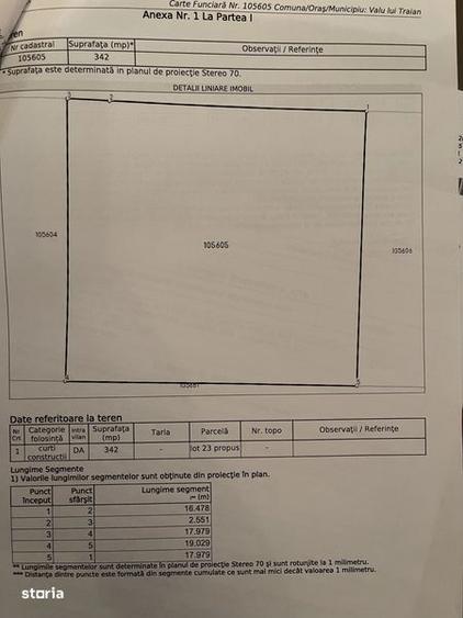 Teren de 342 mp, în Valu lui Traian