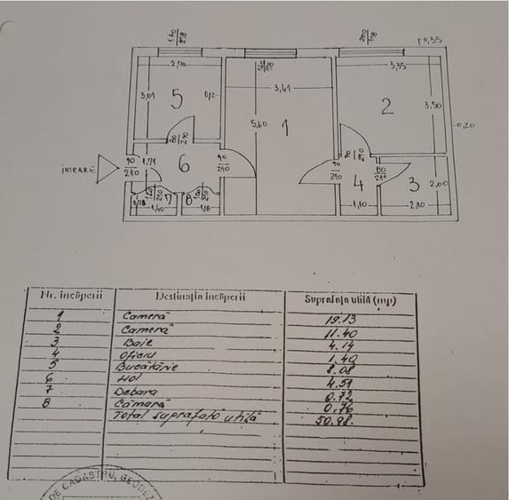 Apartament cu 2 camere semidecomandat în Basarabia