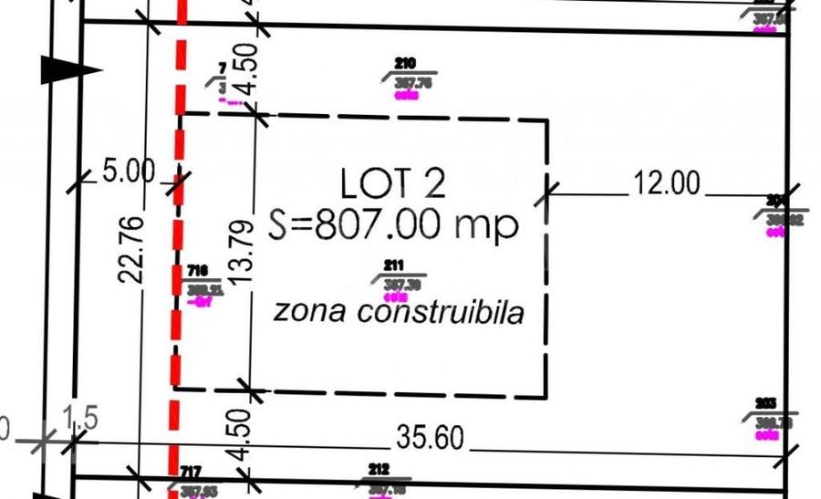 Teren Construcții intravilan de 807 mp, în Borhanci