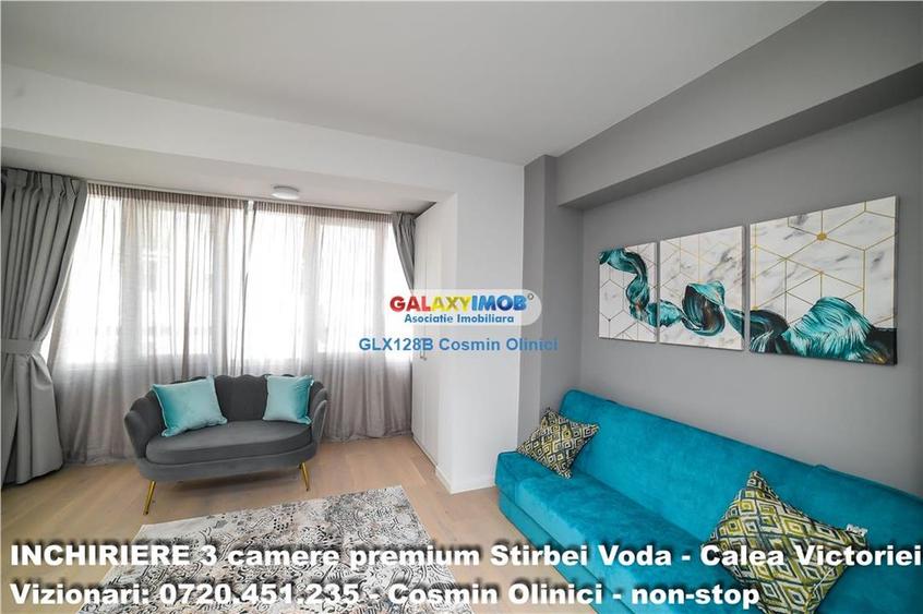 Apartament cu 3 camere semidecomandat, mobilat în Calea Victoriei