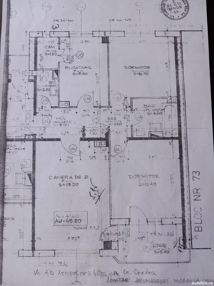 Apartament cu 3 camere decomandat în Central