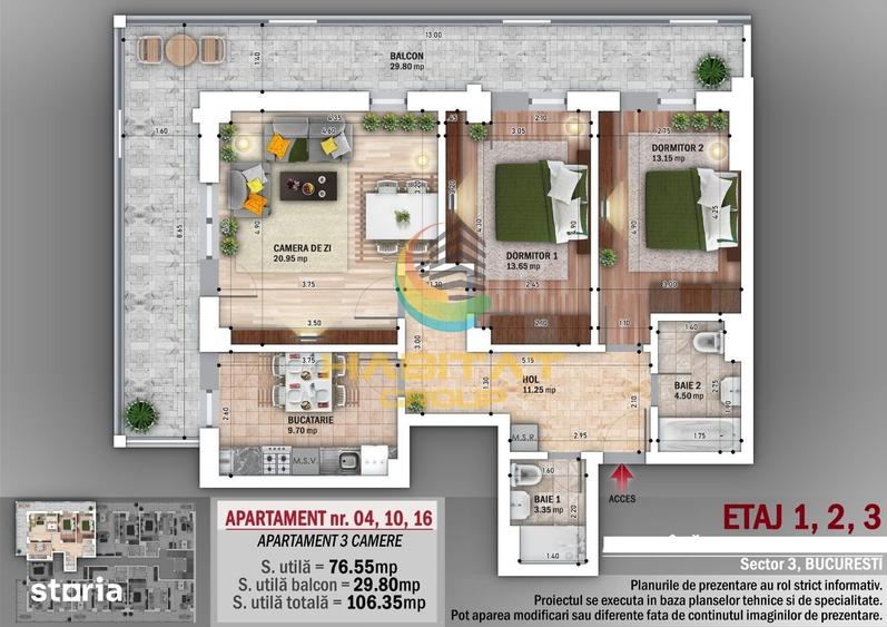 Apartament cu 3 camere decomandat în Sălăjan