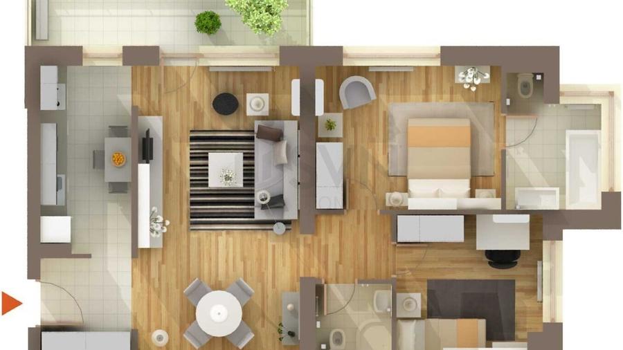 Apartament cu 3 camere semidecomandat, mobilat în Pipera