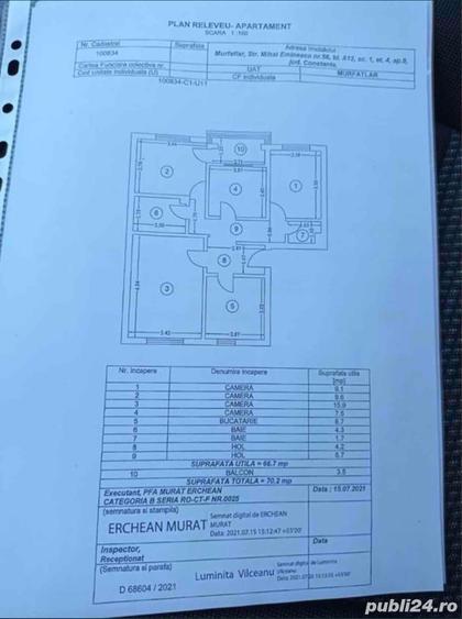 Apartament cu 4 camere decomandat în Murfatlar
