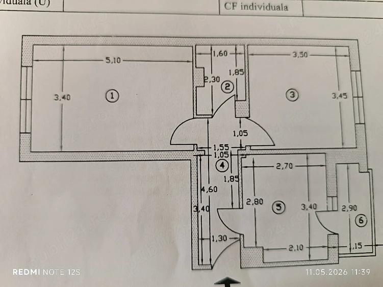 Apartament cu 2 camere decomandat în Central