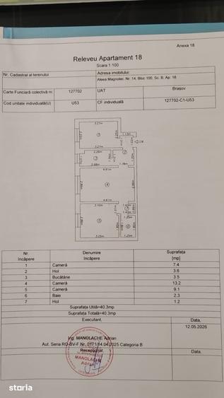 Apartament cu 3 camere în Florilor