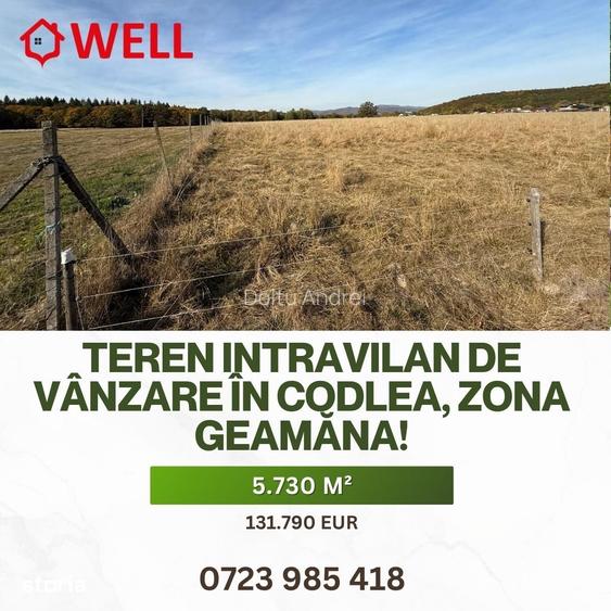 Teren intravilan de vanzare in Codlea, zona Geamana!