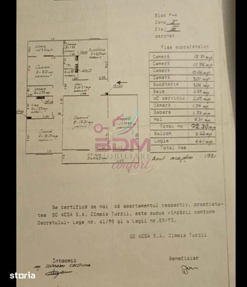 Apartament cu 4 camere decomandat în Central