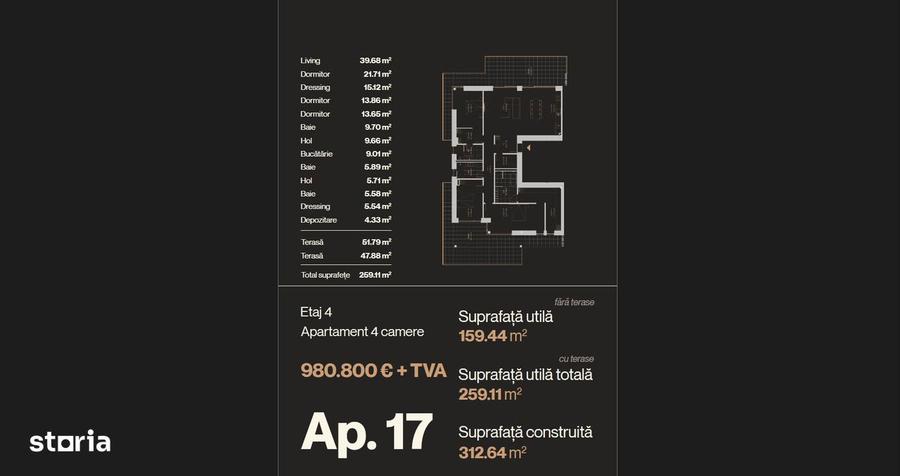 Apartament cu 4 camere în Iancu Nicolae