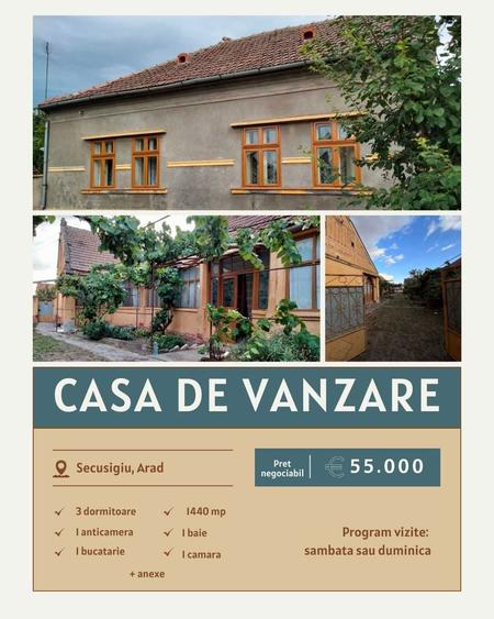 Casă cu 4 camere în Secusigiu