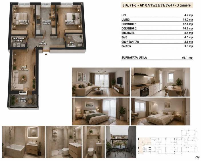 Apartament 3 camere - Grand Arena Mall - 1