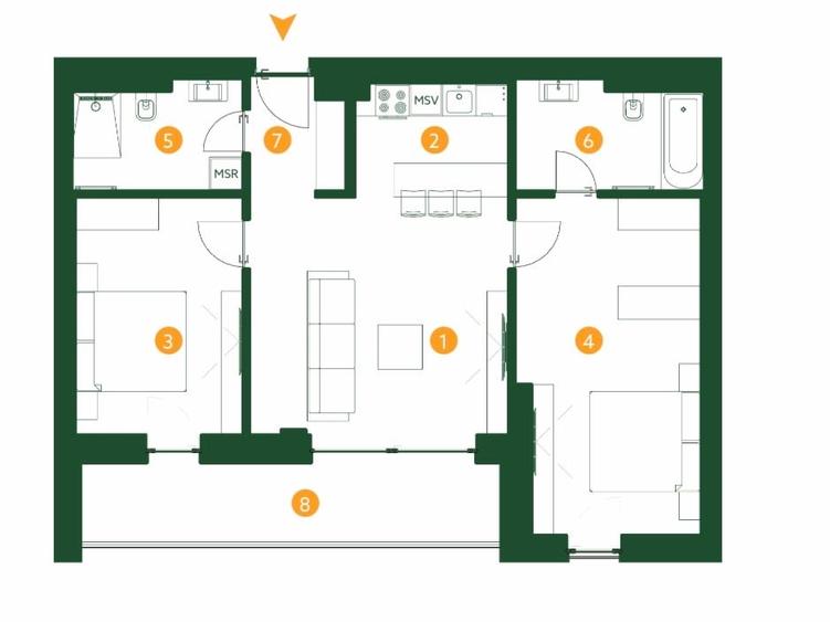 Apartament cu 3 camere semidecomandat în Băneasa