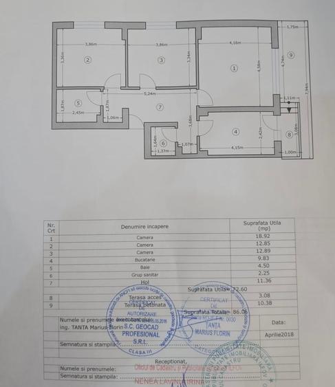 Apartament cu 3 camere decomandat în Central