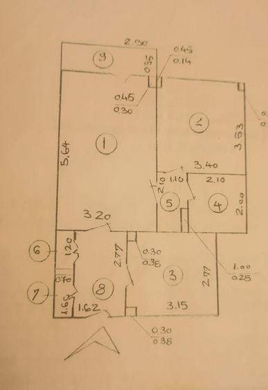 Apartament cu 2 camere semidecomandat în Șura Mare
