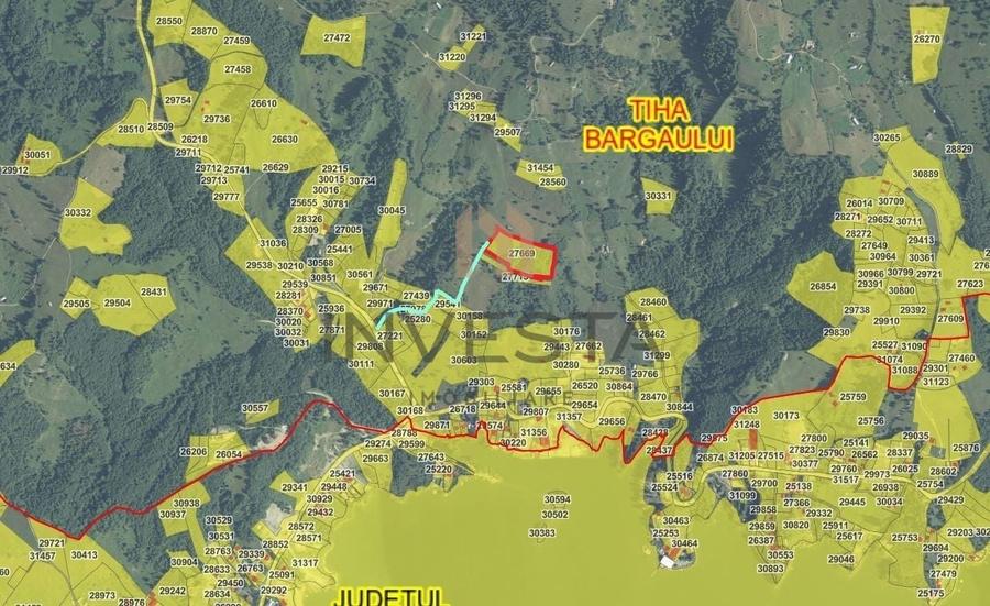 Teren Construcții intravilan de 12588 mp, în Tiha Bârgăului