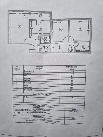 Apartament cu 3 camere decomandat în Libertății