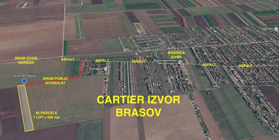 Teren Construcții extravilan de 500 mp, în Tărlungeni