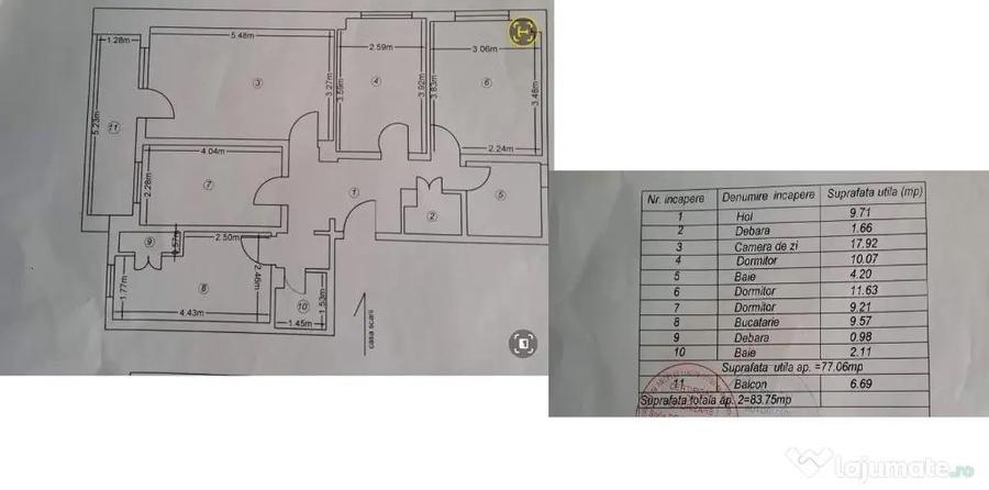 Apartament cu 4 camere decomandat în Peco