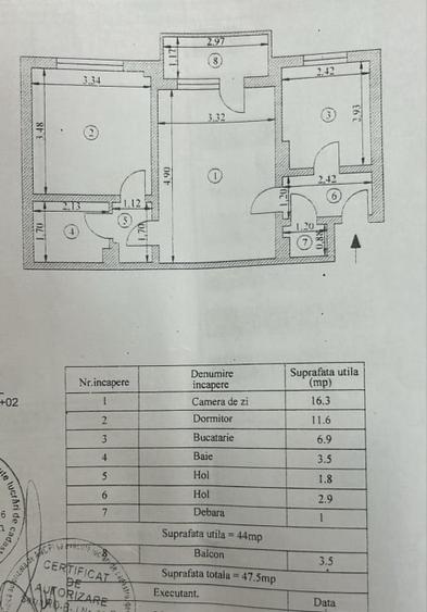Apartament cu 2 camere semidecomandat în Calea Galați