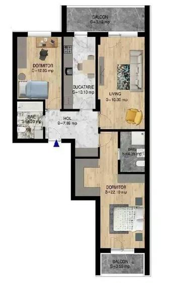 Apartament cu 3 camere decomandat în Theodor Pallady