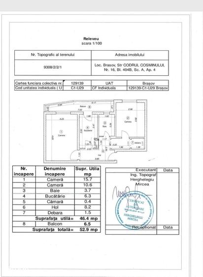 Apartament cu 2 camere decomandat în Tractorul