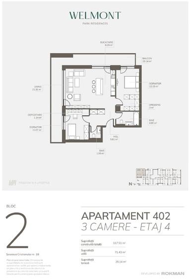 Apartament cu 3 camere decomandat în Bartolomeu