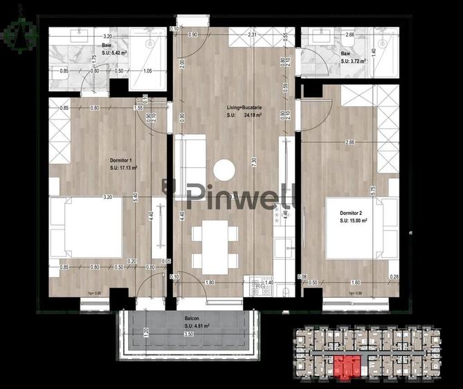 Apartament 3 camere|Complex Otopeni|Mobilat și utilat|Parcare inclusa - 23