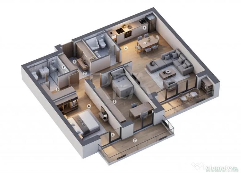 Apartament cu 3 camere decomandat în Ferdinand