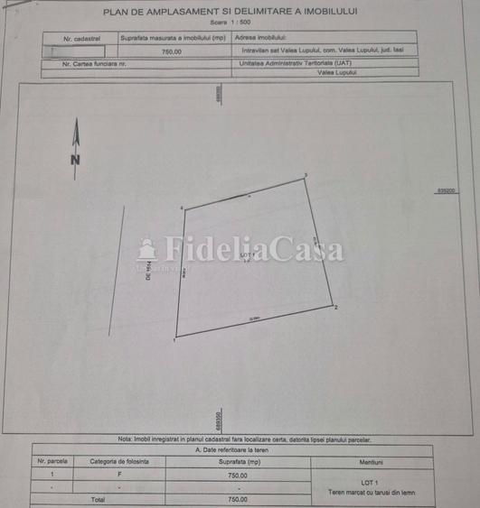 Teren de 750 mp, în Valea Lupului