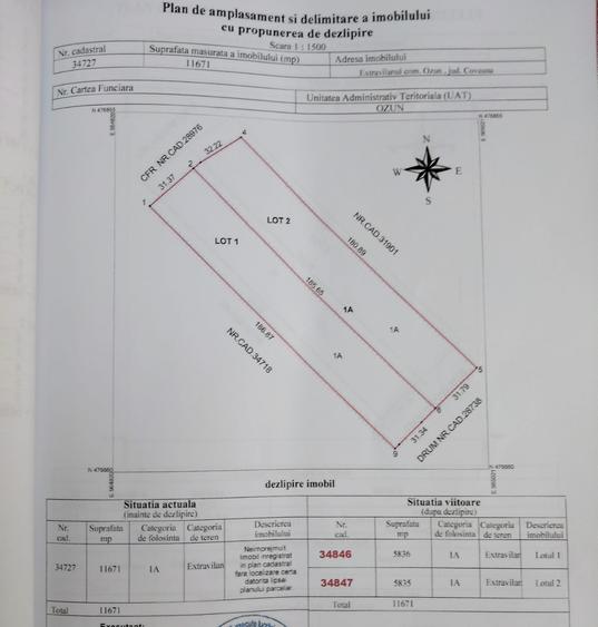 Teren agricol extravilan de 11671 mp, în Ozun