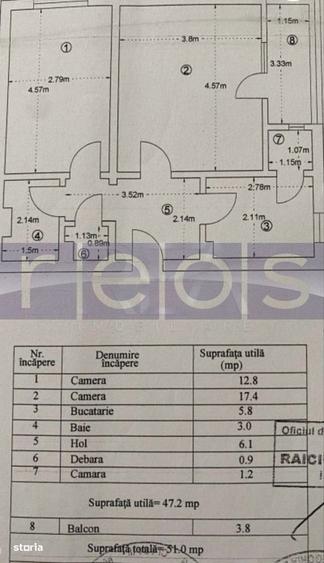 Apartament cu 2 camere decomandat, mobilat în Camil Ressu