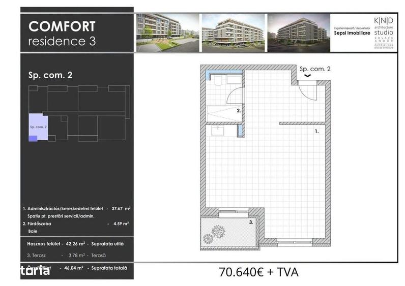 Spațiu comercial, de 44 mp, în Central